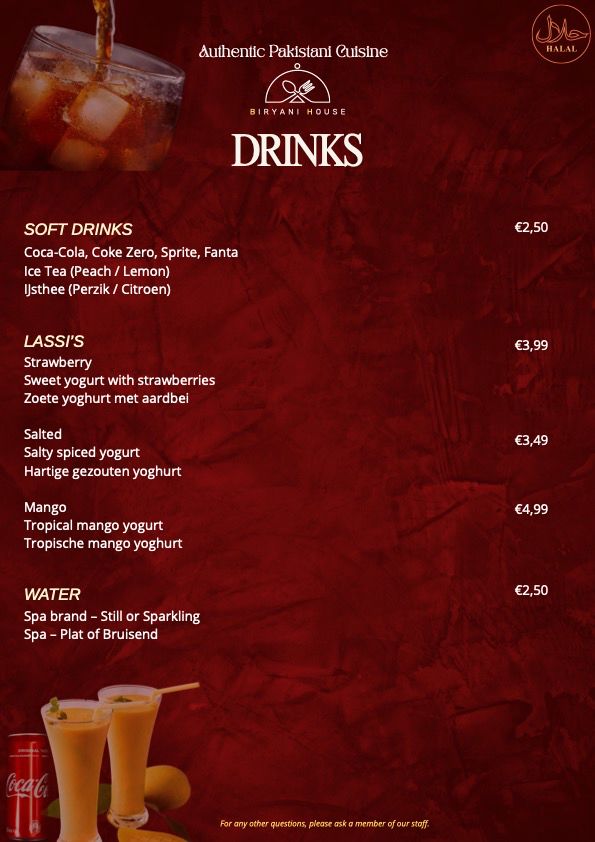 Drinks Menu